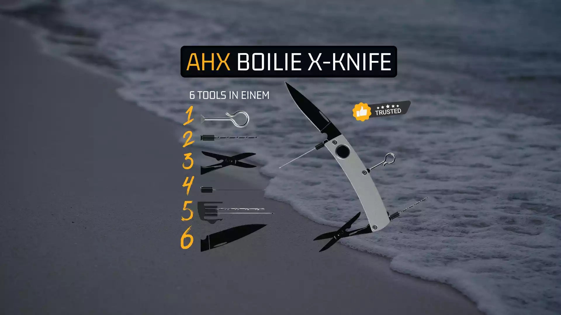 Sicherheit geht vor: Das Magazin im X Knife bietet Ihnen die Gewissheit, dass Sie stets Ersatzwerkzeuge zur Hand haben, falls Sie sie benötigen.