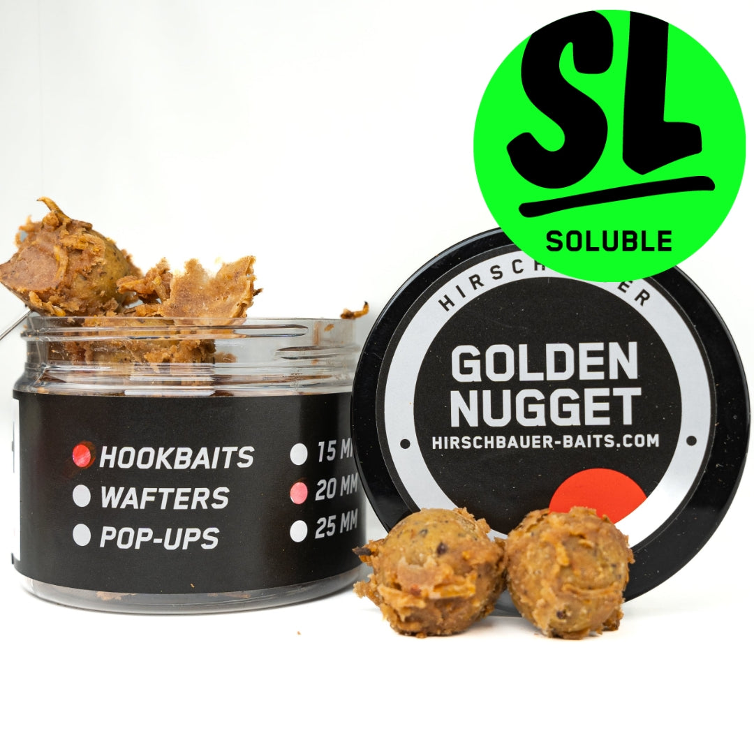 Unsere Soluble Golden Nugget Hookbaits sind mit den besten Zutaten hergestellt, um sicherzustellen, dass Sie den Fisch Ihres Lebens fangen