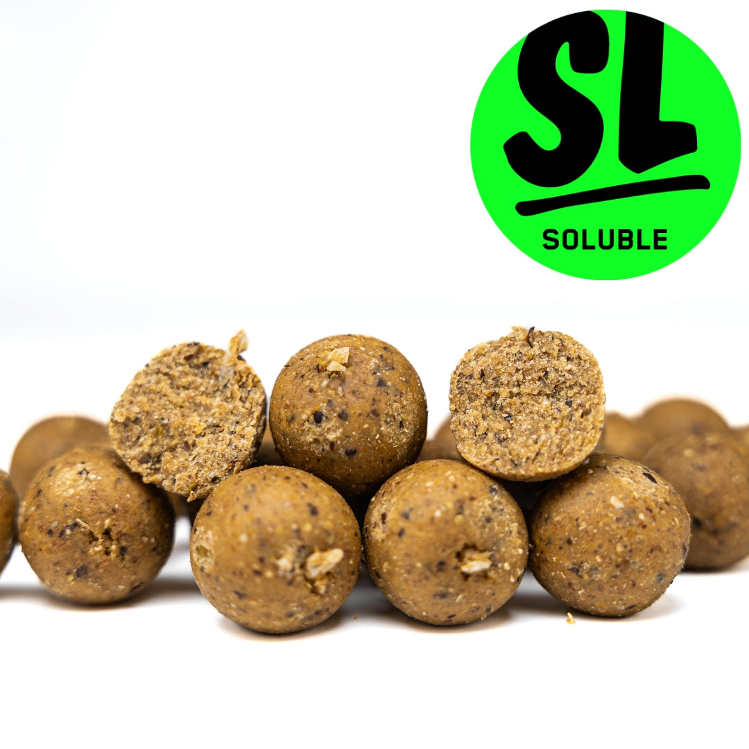 Unsere Soluble MEGA Bait Pack Black Range Boilies sind einfach zu handhaben und bieten den Fischen ein unwiderstehliches Aroma und Geschmack